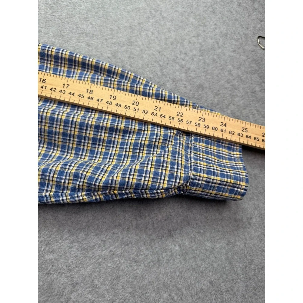 Polo Ralph Lauren Mens XL Classic Fit Plaid Button Down Shirt Blue Yellow Cotton